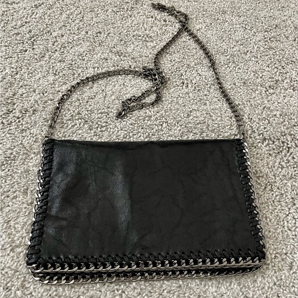 Handbags - Black Flap Bag w/Silver Chains